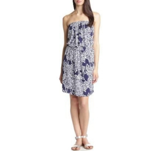 Lilly Pulitzer Dresses & Skirts - Lilly Pulitzer Strapless Pull On Dress Navy Zebra